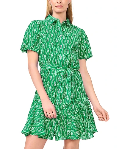 CeCe Flowy Shirt Dress with Waist Tie