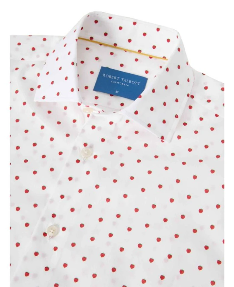 Reynolds Strawberry Print Contemporary Fit Shirt
