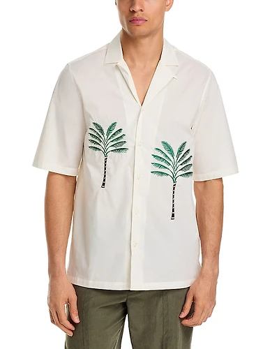 Officine Generale Short Sleeve Palm Tree Camp Shirt