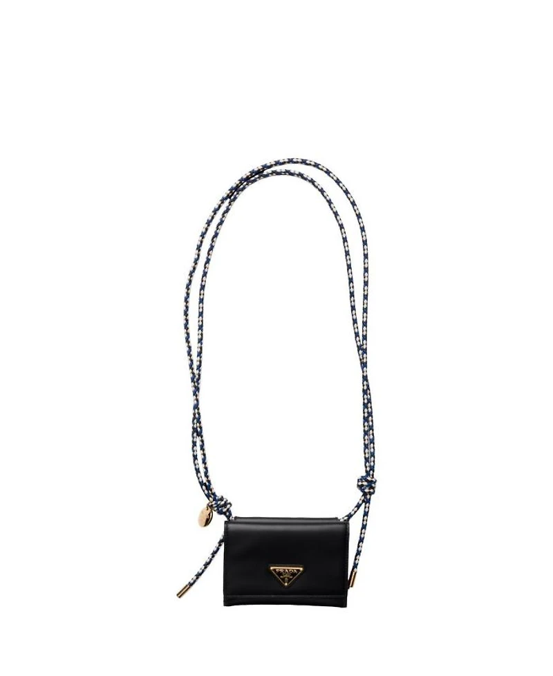 Card Holder With Leather Shoulder Strap