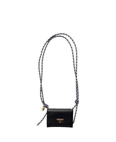 Card Holder With Leather Shoulder Strap