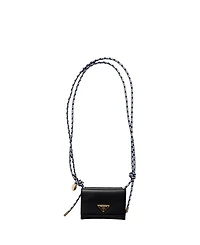 Card Holder With Leather Shoulder Strap