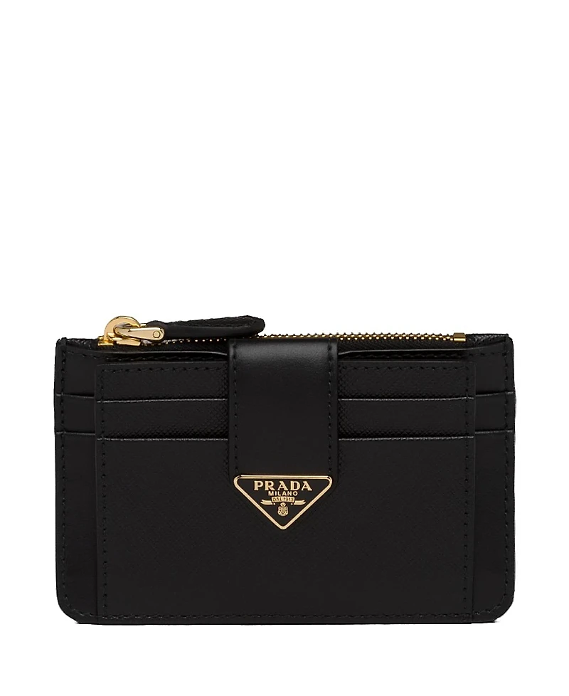 Prada Saffiano And Smooth Leather Card Holder