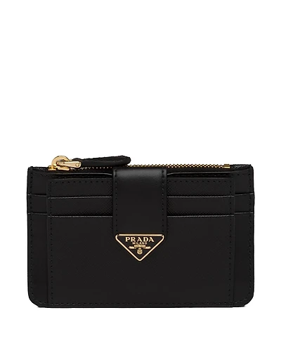 Prada Saffiano And Smooth Leather Card Holder