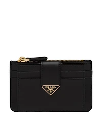 Prada Saffiano And Smooth Leather Card Holder