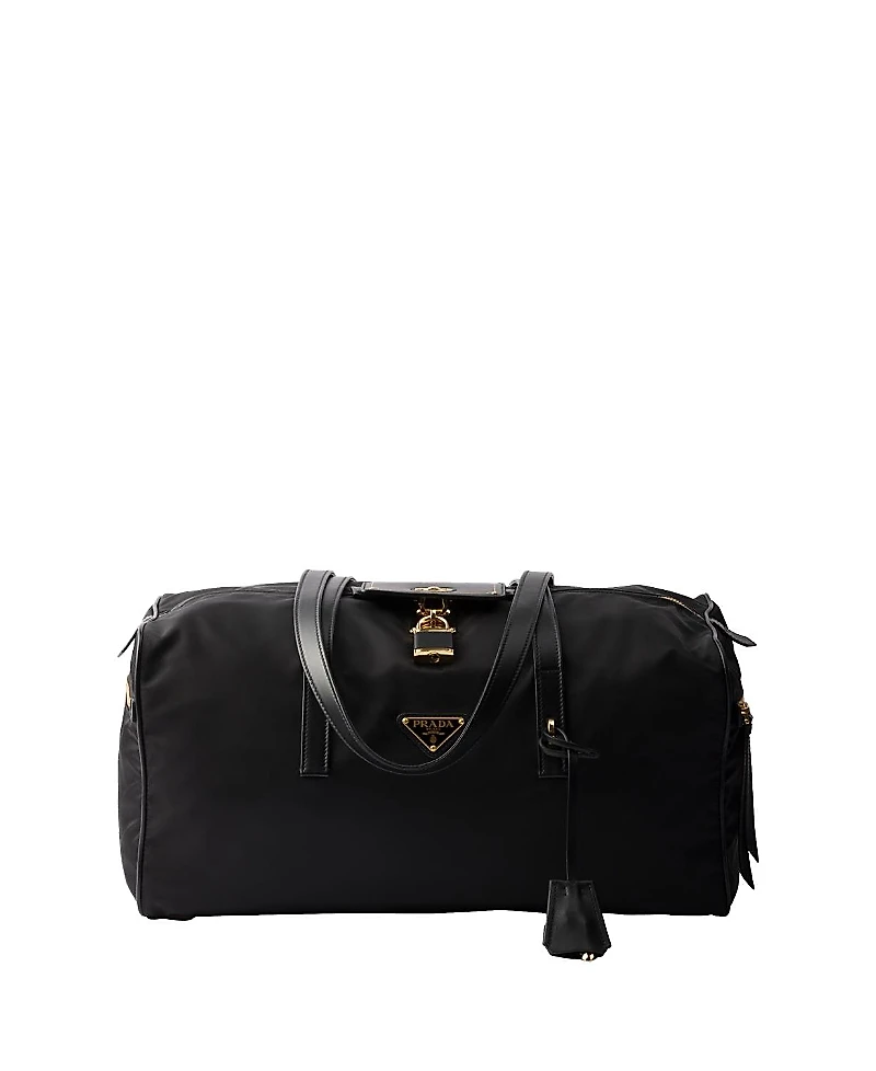 Prada Large Re-Nylon Top-Handle Bag with Padlock