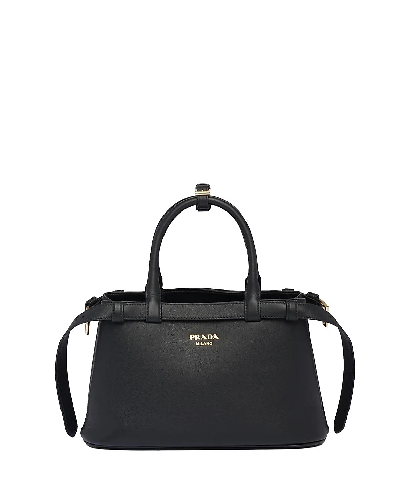 Prada Buckle Small Leather Handbag with Double Belt