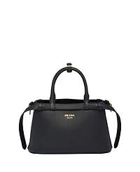 Prada Buckle Small Leather Handbag with Double Belt