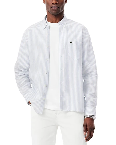Lacoste Linen Regular Fit Button Down Shirt