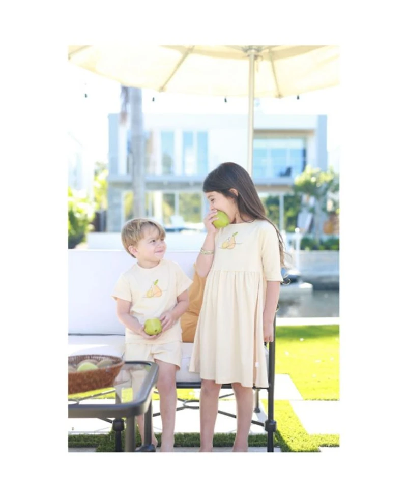 Girls' Pear Graphic 3/4 Sleeve Dress - Little Kid, Big Kid