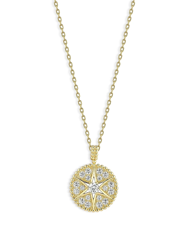 Aqua Star Medallion Necklace, 16-18- Exclusive