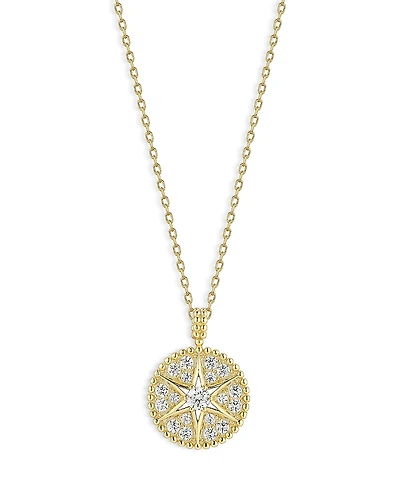 Aqua Star Medallion Necklace, 16-18- Exclusive