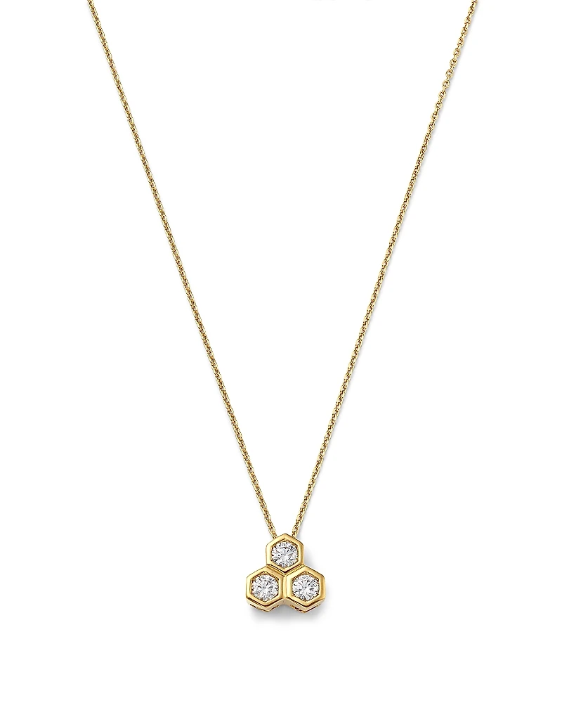 Bloomingdale's Fine Collection Diamond Honeycomb Bezel Pendant Necklace
