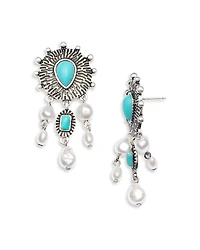Aqua x Ava Phillippe Mixed Stone Drop Earrings - Exclusive
