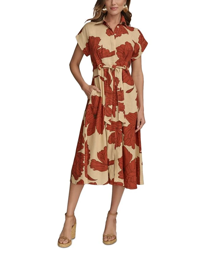 Linen Blend Shirtdress