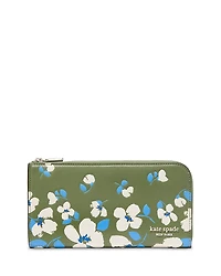 kate spade new york Devin Painterly Bouquet Embossed Leather Zip Around Continental Wallet