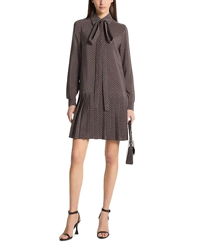 Pleated Drop Waist Bow Dress