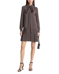Pleated Drop Waist Bow Dress