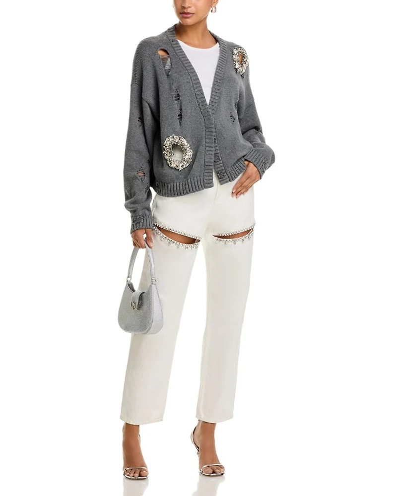 Distressed Rhinestone Cardigan