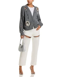 Distressed Rhinestone Cardigan