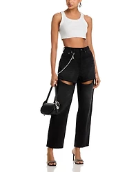 Slit Jeans Black