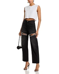 Crystal Slit Jeans