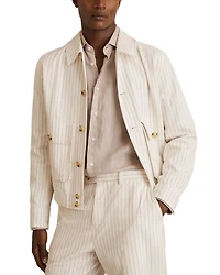 Striped Seersucker Harrington Jacket