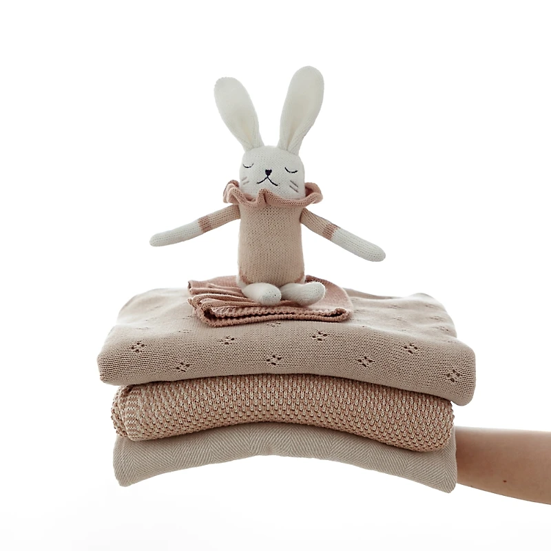 Domani Home Blush Ruffle Bunny Doll