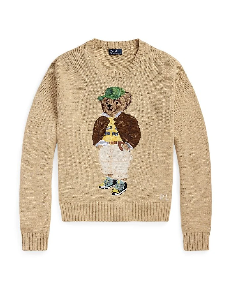 Polo Bear Cotton Crewneck Sweater
