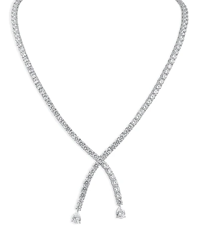 Kenneth Jay Lane Cubic Zirconia Crossover Necklace, 16