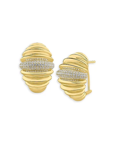 Kenneth Jay Lane Pave Textured Drop Earrings