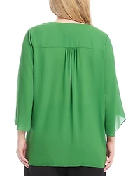 Plus Bracelet Sleeve Asymmetric Top