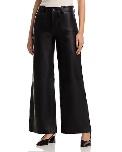 Frame Le Slim Palazzo Modernist Pocket Leather Pants