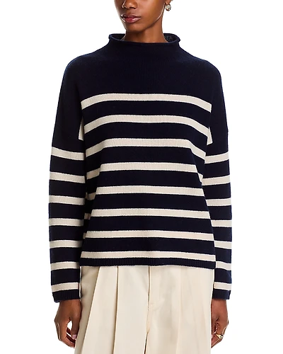 C by Bloomingdale's Cashmere Rollneck Striped Sweater - Exclusive