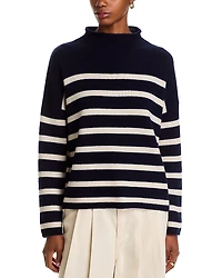 C by Bloomingdale's Cashmere Rollneck Striped Sweater - Exclusive