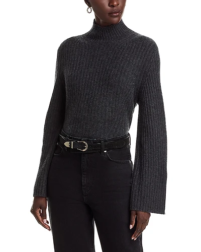C by Bloomingdale's Cashmere Rib Knit Bell Sleeve Turtleneck Sweater - Exclusive