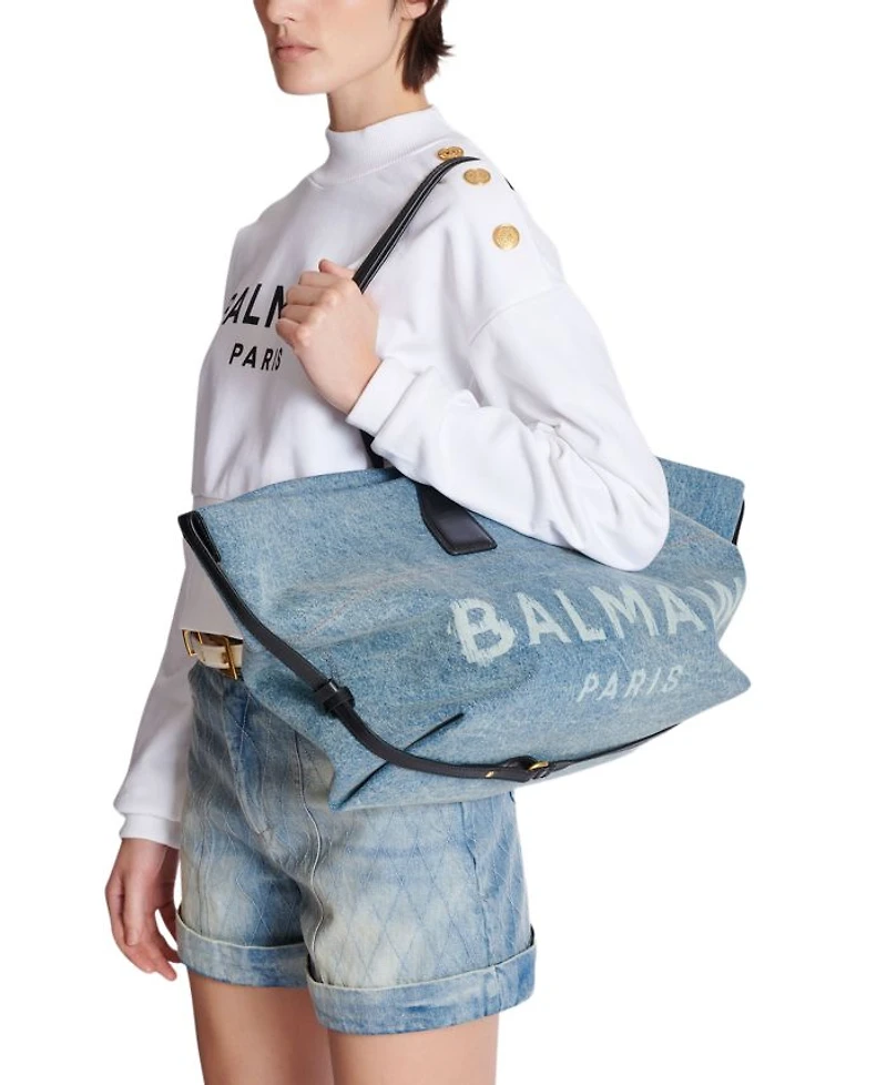 Track Denim Tote Bag