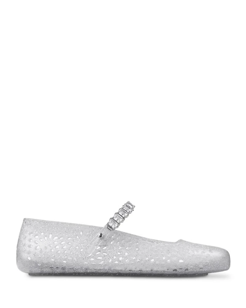 Women's The Jelly Transparent Crystal Ballet Flats