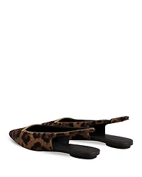 Women's Pony Effect Slingback Ballerina Flats