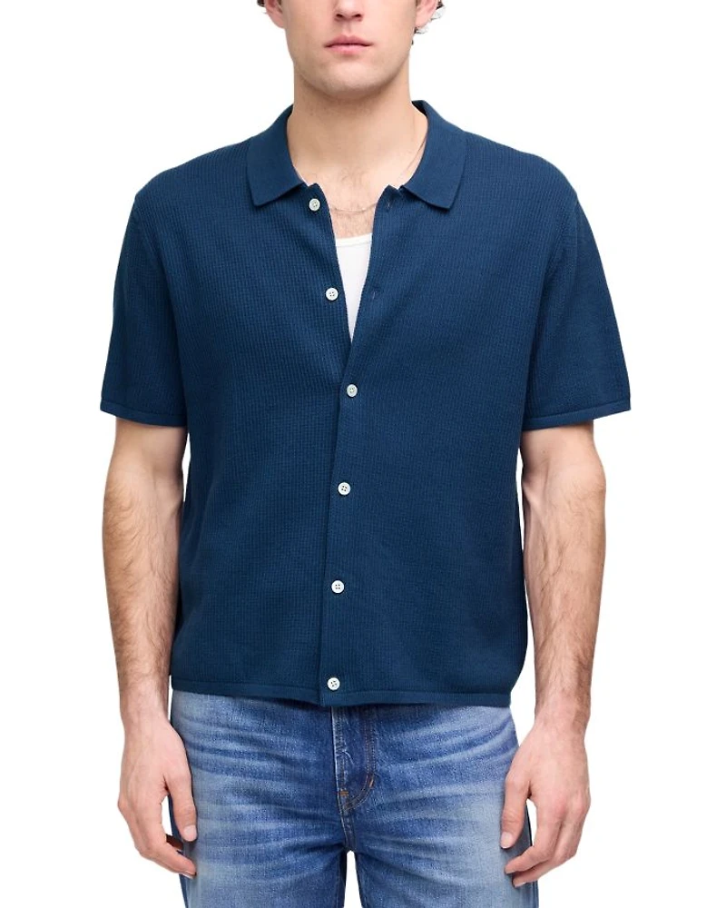 Tuck Stitch Regular Fit Polo Sweater