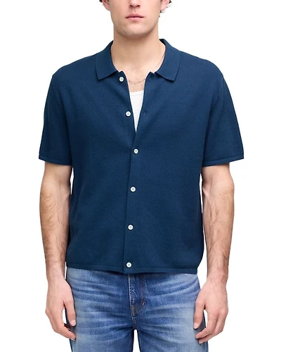 Tuck Stitch Regular Fit Polo Sweater