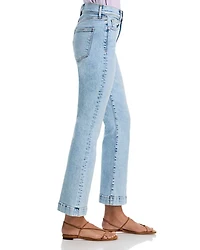 Carson High Rise Ankle Flare Jeans Pale Stone