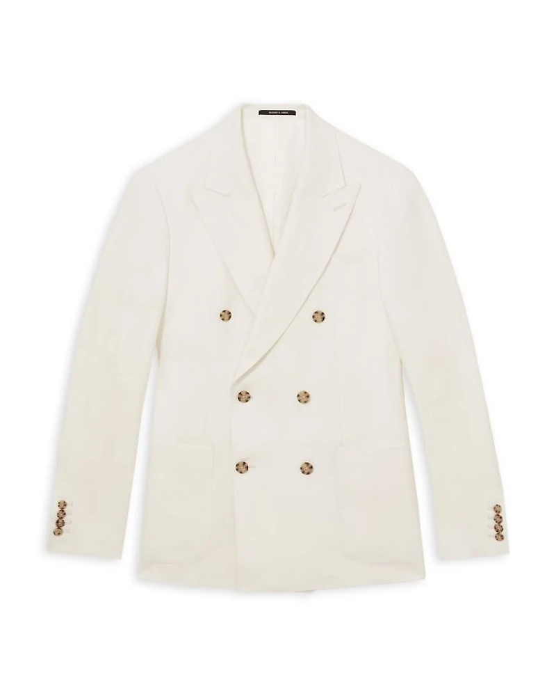 Park Linen Peak Lapel Slim Fit Blazer