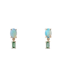 Wwake 14K Yellow Gold Opal & Tourmaline Stela Earrings
