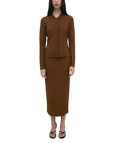 Rosetta Getty Ribbed Button Front Cardigan