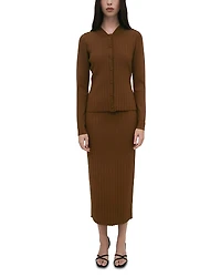 Rosetta Getty Ribbed Button Front Cardigan