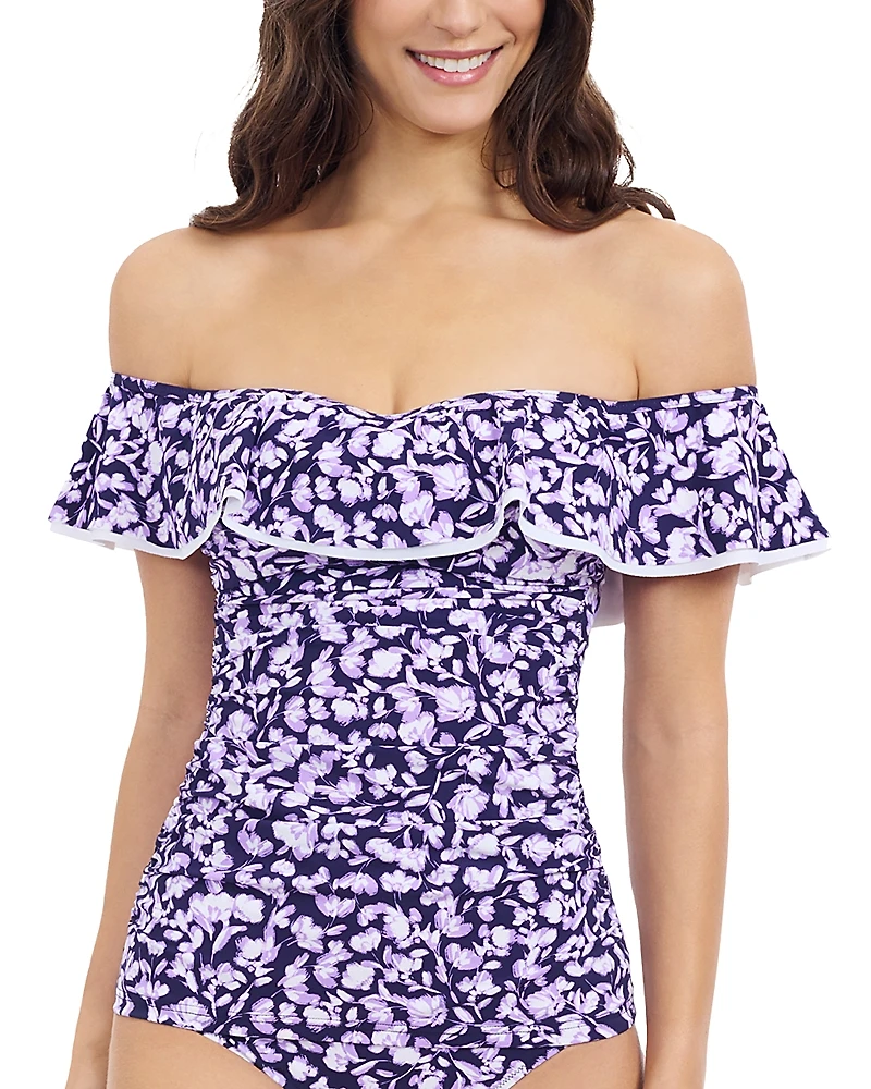 Profile by Gottex Juliette Off Shoulder Ruffle Tankini Top