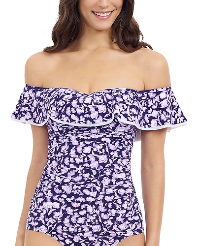 Profile by Gottex Juliette Off Shoulder Ruffle Tankini Top