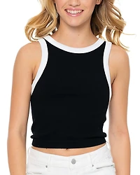 Malibu Sugar Girls' Contrast Trim Sleeveless Top - Big Kid