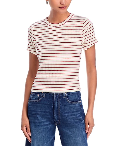 rag & bone Luca Striped Ribbed Baby Tee